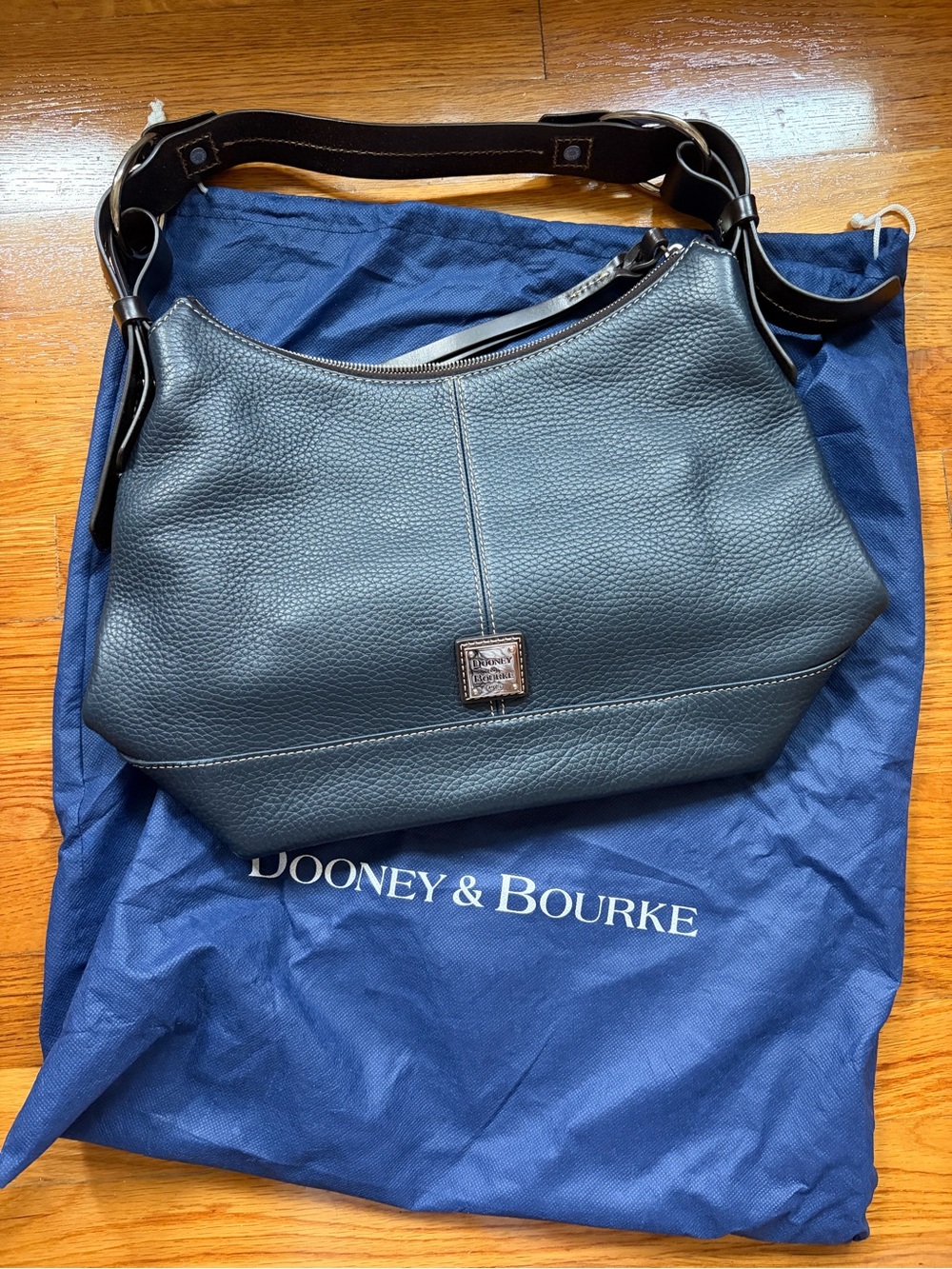 Dooney & Bourke Navy Blue Pebbled Leather Hobo